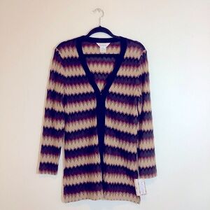 Exclusively Misook long sleeve button down cardigan size m